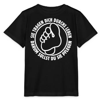 Sie tragen dich durchs Leben - Füße - Spruch - Stanley/Stella Kinder T-Shirt MINI CREATOR  - Schwarz - Vorne - Mikhail (115cm)