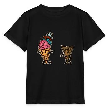 Eiscreme-Zombie - lustiges gefrorenes Nachtisch-Geschenk - Stanley/Stella Kinder T-Shirt MINI CREATOR  - Schwarz - Vorne - Mikhail (115cm)