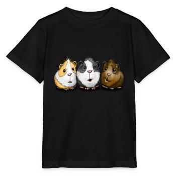 Drei Meerschweinchen - Stanley/Stella Kinder T-Shirt MINI CREATOR  - Schwarz - Vorne - Mikhail (115cm)