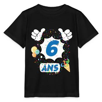 Cadeau Anniversaire 6 ans Garçon - T-shirt bio MINI CREATOR Stanley/Stella Enfant - noir - Devant - Mikhail (115cm)