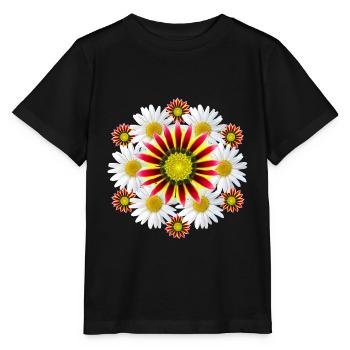 Marguerites Gazanie Flowers Gazania Daisies - Stanley/Stella MINI CREATOR Kids’ T-Shirt - black - Front - Mikhail (115cm)