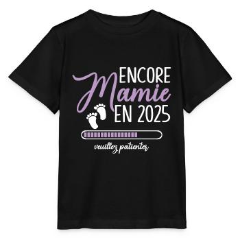 Encore Mamie 2025 Cadeau Future Grand Mère - T-shirt bio MINI CREATOR Stanley/Stella Enfant - noir - Devant - Mikhail (115cm)