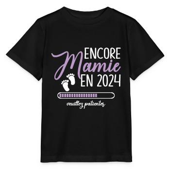 Encore Mamie 2024 Cadeau Future Grand Mère - T-shirt bio MINI CREATOR Stanley/Stella Enfant - noir - Devant - Mikhail (115cm)