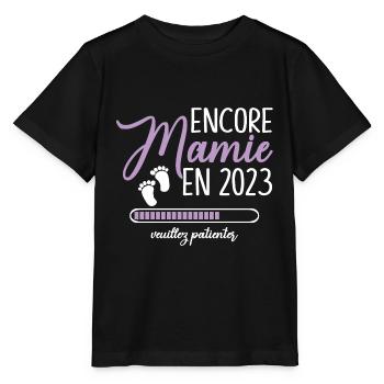 Encore Mamie 2023 Cadeau Future Grand Mère - T-shirt bio MINI CREATOR Stanley/Stella Enfant - noir - Devant - Mikhail (115cm)