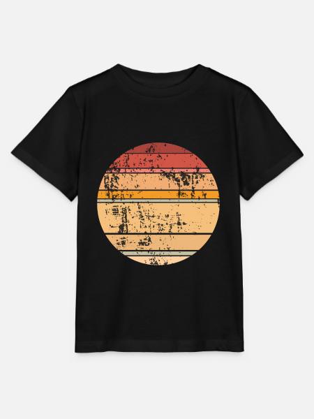 Retro Sunset Hintergrund Kreis - Stanley/Stella Kinder T-Shirt MINI CREATOR - Schwarz