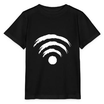 Wifi Symbol weiß - Stanley/Stella Kinder T-Shirt MINI CREATOR  - Schwarz - Vorne - Mikhail (115cm)