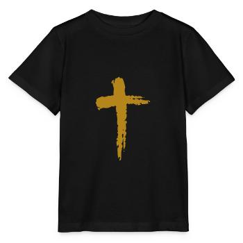 Religion religion croix en or - T-shirt bio MINI CREATOR Stanley/Stella Enfant - noir - Devant - Mikhail (115cm)