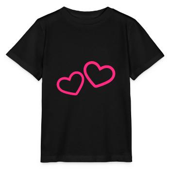 Deux cœurs de coeur Rose - T-shirt bio MINI CREATOR Stanley/Stella Enfant - noir - Devant - Mikhail (115cm)