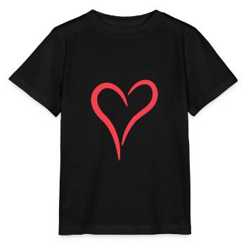 Coeur rouge - T-shirt bio MINI CREATOR Stanley/Stella Enfant - noir - Devant - Mikhail (115cm)