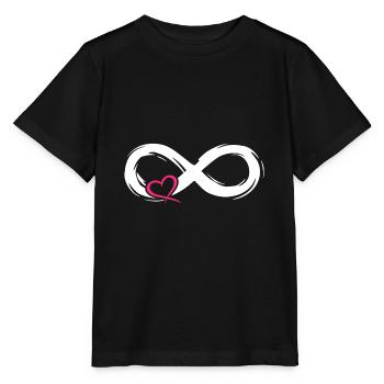 Symbole d'amour infini avec coeur - T-shirt bio MINI CREATOR Stanley/Stella Enfant - noir - Devant - Mikhail (115cm)
