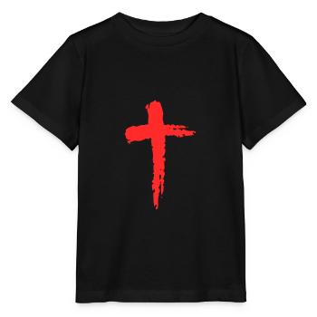 Christianisme religion croix cadeau rouge - T-shirt bio MINI CREATOR Stanley/Stella Enfant - noir - Devant - Mikhail (115cm)
