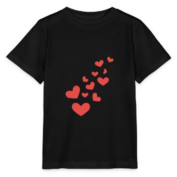 Coeur - amour - petits coeurs - motif - - ligne - T-shirt bio MINI CREATOR Stanley/Stella Enfant - noir - Devant - Mikhail (115cm)