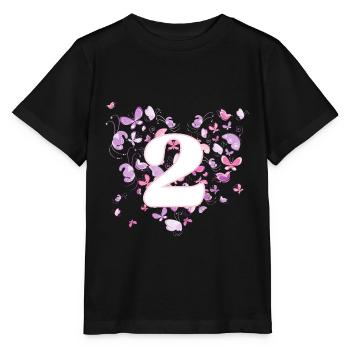 Schmetterling 2 Jahre 2 Geburtstag Mädchen - Stanley/Stella Kinder T-Shirt MINI CREATOR  - Schwarz - Vorne - Mikhail (115cm)