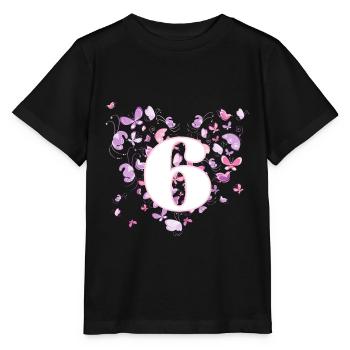 Schmetterling 6 Jahre 6 Geburtstag Mädchen - Stanley/Stella Kinder T-Shirt MINI CREATOR  - Schwarz - Vorne - Mikhail (115cm)