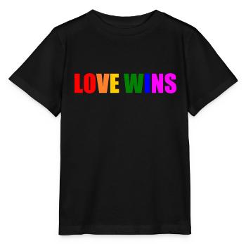 Love wins - Stanley/Stella MINI CREATOR Kids’ T-Shirt - black - Front - Mikhail (115cm)