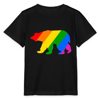 Regenbogen Eisbär - Stanley/Stella Kinder T-Shirt MINI CREATOR  - Schwarz - Vorne - Mikhail (115cm)