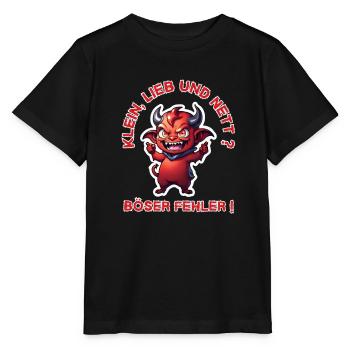 Petit, doux et agréable ? Mauvaise erreur ! petit diable - T-shirt bio MINI CREATOR Stanley/Stella Enfant - noir - Devant - Mikhail (115cm)
