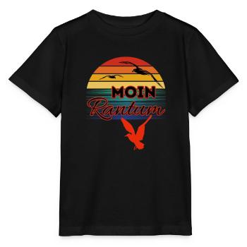 Moin Rantum avec mouette dans le style rétro Sylt-Rantum - T-shirt bio MINI CREATOR Stanley/Stella Enfant - noir - Devant - Mikhail (115cm)