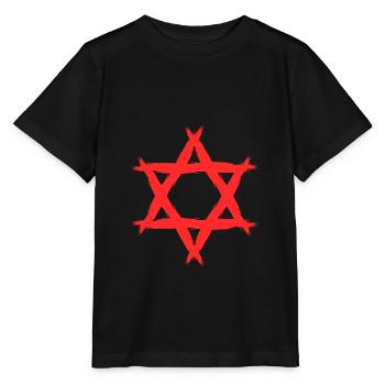 Etoile de David religion rouge - T-shirt bio MINI CREATOR Stanley/Stella Enfant - noir - Devant - Mikhail (115cm)