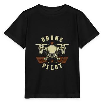 Drone pilot with retro style - Stanley/Stella MINI CREATOR Kids’ T-Shirt - black - Front - Mikhail (115cm)