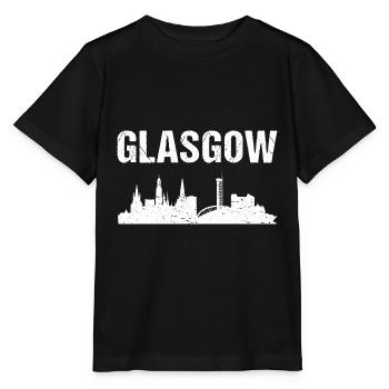 Glasgow Skyline - Stanley/Stella Kinder T-Shirt MINI CREATOR  - Schwarz - Vorne - Mikhail (115cm)