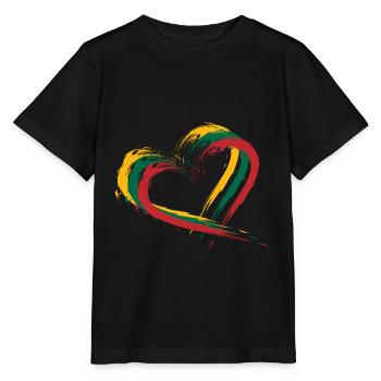 Drapeau brosse coeur de la Lituanie - T-shirt bio MINI CREATOR Stanley/Stella Enfant - noir - Devant - Mikhail (115cm)