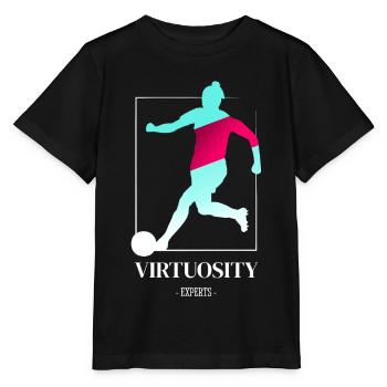 Virtuoser Frauenfußball - Stanley/Stella Kinder T-Shirt MINI CREATOR  - Schwarz - Vorne - Mikhail (115cm)