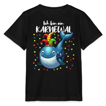 Karneval Wal lustig Konfetti Alaaf Rosenmontag - Stanley/Stella Kinder T-Shirt MINI CREATOR  - Schwarz - Vorne - Mikhail (115cm)