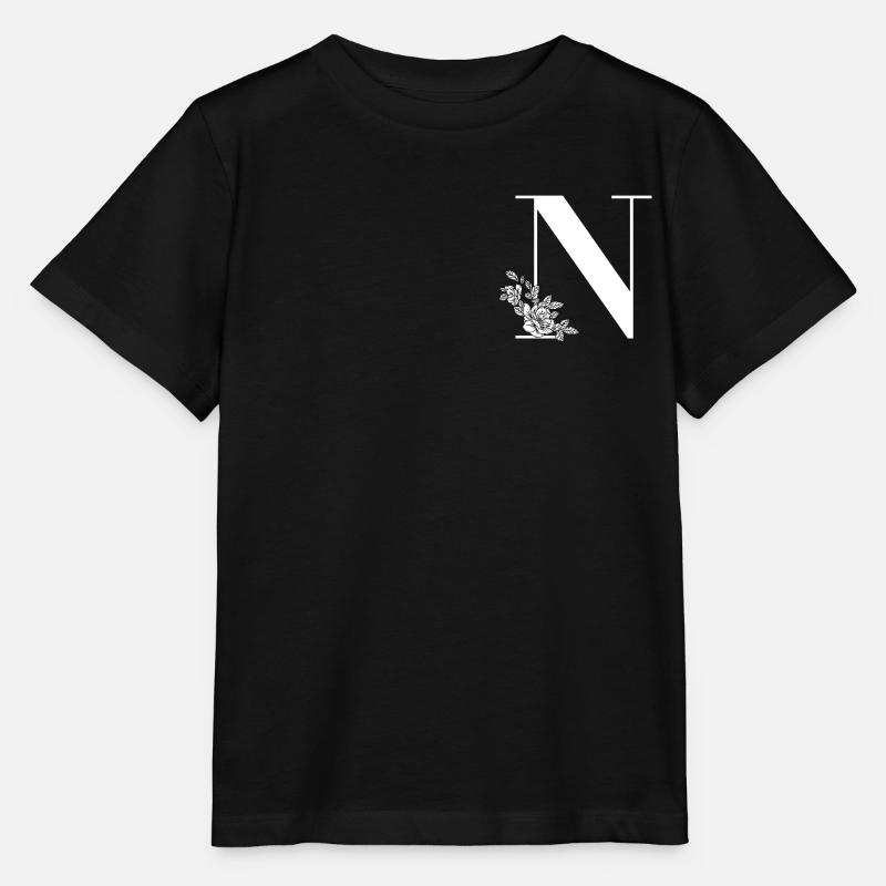 Lettre N - T-shirt bio MINI CREATOR Stanley/Stella Enfant - noir