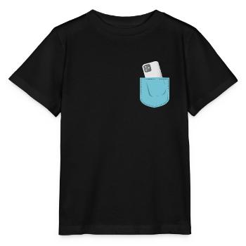 Pocket phone chest pocket Mobile phone - Stanley/Stella MINI CREATOR Kids’ T-Shirt - black - Front - Mikhail (115cm)