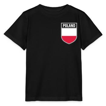 Pologne - Drapeau national dans les armoiries - T-shirt bio MINI CREATOR Stanley/Stella Enfant - noir - Devant - Mikhail (115cm)