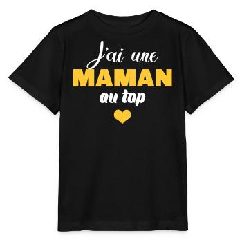 J'ai une maman au top - T-shirt bio MINI CREATOR Stanley/Stella Enfant - noir - Devant - Mikhail (115cm)