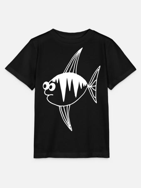 Cartoon Fisch - lustiges Fische Design - Stanley/Stella Kinder T-Shirt MINI CREATOR - Schwarz