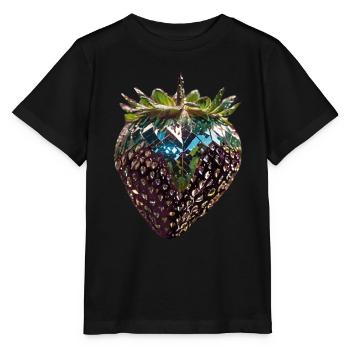 metalische Erdbeere,Pailletten,schwarze Erdbeere - Stanley/Stella Kinder T-Shirt MINI CREATOR  - Schwarz - Vorne - Mikhail (115cm)