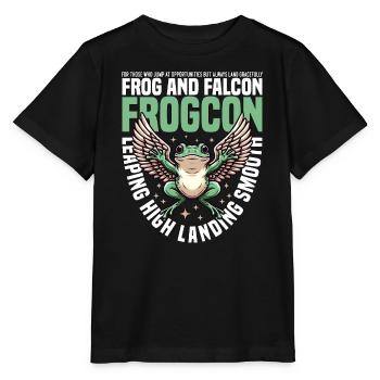 LEAPING HIGH ATTERRISSAGE EN DOUCEUR - GRENOUILLE ET FAUCON - T-shirt bio MINI CREATOR Stanley/Stella Enfant - noir - Devant - Mikhail (115cm)