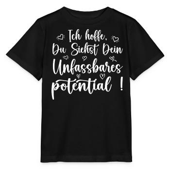 unfassbares potential achtsamkeit motivation - Stanley/Stella Kinder T-Shirt MINI CREATOR  - Schwarz - Vorne - Mikhail (115cm)