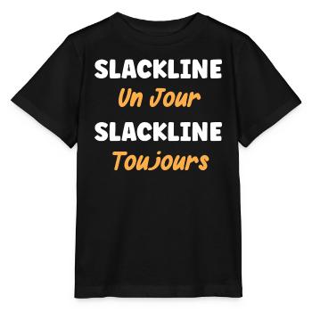 Slackline un jour Slackline toujours - T-shirt bio MINI CREATOR Stanley/Stella Enfant - noir - Devant - Mikhail (115cm)