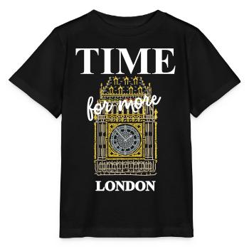 Londres, Time for more, emblématique Big Ben - T-shirt bio MINI CREATOR Stanley/Stella Enfant - noir - Devant - Mikhail (115cm)