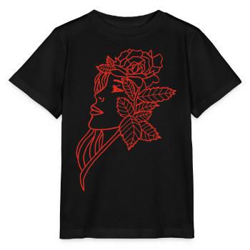 Die Dame und die Rose (rot) - Stanley/Stella Kinder T-Shirt MINI CREATOR  - Schwarz - Vorne - Mikhail (115cm)