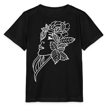 Die Dame und die Rose (weiß) - Stanley/Stella Kinder T-Shirt MINI CREATOR  - Schwarz - Vorne - Mikhail (115cm)