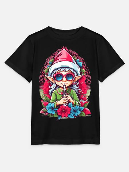 Elfe mit Flöte - Stanley/Stella Kinder T-Shirt MINI CREATOR - Schwarz