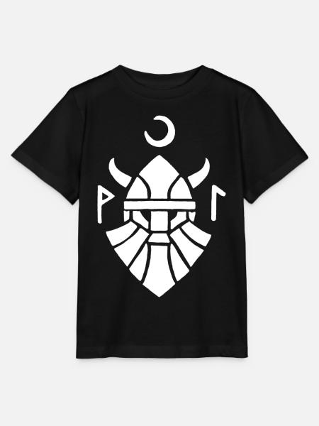 Weißes Wikinger-Krieger-Symbol - Stanley/Stella Kinder T-Shirt MINI CREATOR - Schwarz