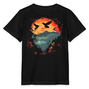 colibri, oiseau, la nature, animaux, nature sauvage, nectar - T-shirt bio MINI CREATOR Stanley/Stella Enfant - noir - Devant - Mikhail (115cm)
