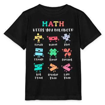 Mathe hält dich im Gleichgewicht - Stanley/Stella Kinder T-Shirt MINI CREATOR  - Schwarz - Vorne - Mikhail (115cm)