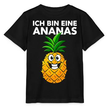 Ananas Kostüm Fasching Karneval Obst verkleiden - Stanley/Stella Kinder T-Shirt MINI CREATOR  - Schwarz - Vorne - Mikhail (115cm)