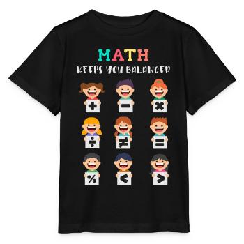 Mathe hält dich im Gleichgewicht - Stanley/Stella Kinder T-Shirt MINI CREATOR  - Schwarz - Vorne - Mikhail (115cm)