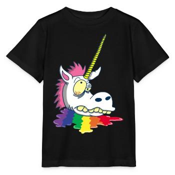 Tête coupée d'une licorne - T-shirt bio MINI CREATOR Stanley/Stella Enfant - noir - Devant - Mikhail (115cm)