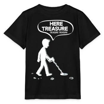 Hier Schatz Schatz Lustiger Sondengänger - Stanley/Stella Kinder T-Shirt MINI CREATOR  - Schwarz - Vorne - Mikhail (115cm)