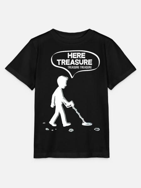 Hier Schatz Schatz Lustiger Sondengänger - Stanley/Stella Kinder T-Shirt MINI CREATOR  - Schwarz
