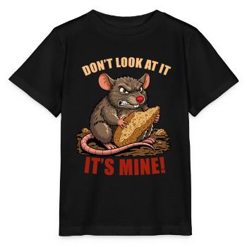 Clever rat steals bread - Stanley/Stella MINI CREATOR Kids’ T-Shirt - black - Front - Mikhail (115cm)